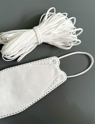 elastam bianco Earloop del poliestere dell'orecchio di 5mm del cavo elastico piano del ciclo per la maschera coreana 3D