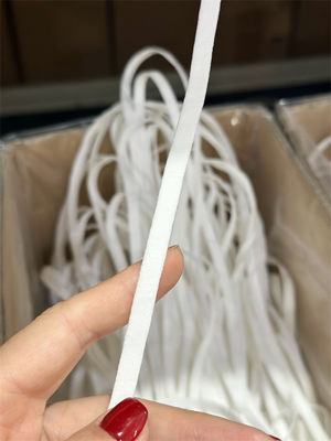 ciclo piano dell'orecchio dell'elastam del poliestere di 6.5mm per la maschera di protezione N95 bianca