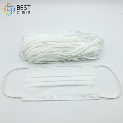 Morbidezza elastica rotonda nera 3mm elastica non tessuta della corda del cavo del ciclo 3.5mm dell'orecchio della maschera di protezione