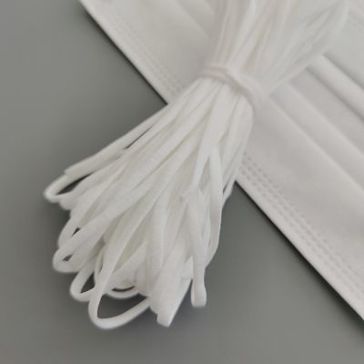 l'orecchio elastico bianco 5mm di 3.5mm avvolge la banda della corda per la maschera di protezione eliminabile