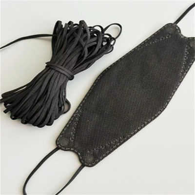 L'orecchio elastico piano avvolge la maschera di protezione di Po Corea KF94 del nero della banda   2.5-7mm