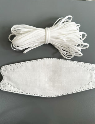 Bande elastiche bianche di nylon dell'orecchio del poliestere per la maschera di protezione coreana 3D 3.5mm 4mm 5mm