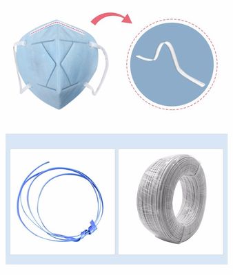 PE di plastica eliminabile 3mm del ponte della clip del naso del cavo della maschera di protezione di 3 pieghe